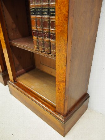 Antique Pair of Walnut Tall Open Bookcases