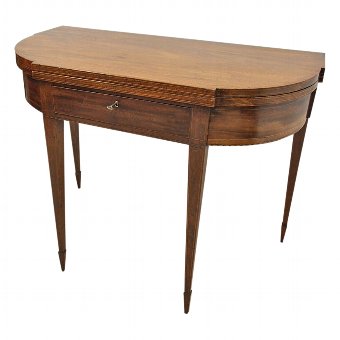 Scottish Inlaid Mahogany Foldover Table