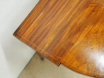 Antique Scottish Inlaid Mahogany Foldover Table