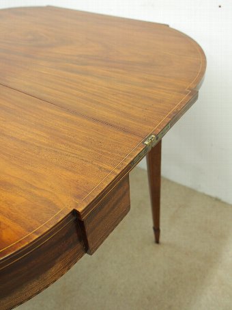 Antique Scottish Inlaid Mahogany Foldover Table