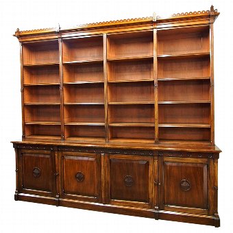 Gothic Style Mahogany Open Bookcase