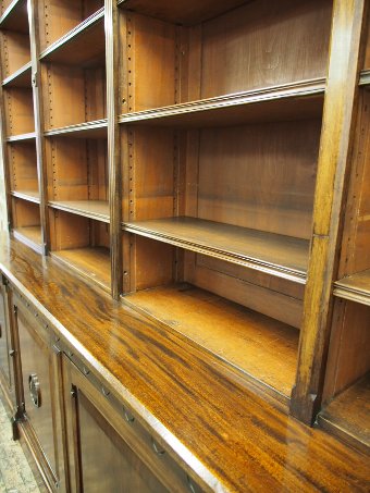 Antique Gothic Style Mahogany Open Bookcase