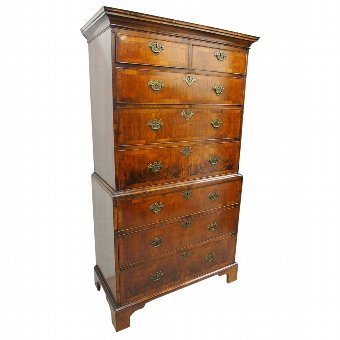 George II Figured Walnut Chest on Chest