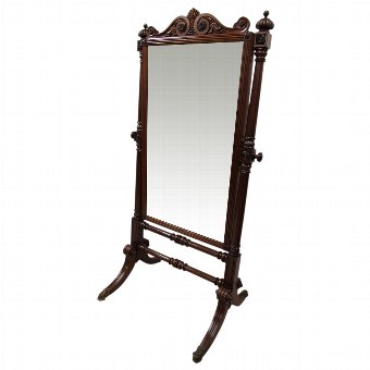 William IV Carved Mahogany Cheval Mirror