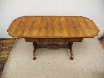 Antique Georgian Style Figured Walnut Sofa Table 