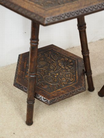 Antique Unusual Pair of Occasional Two-Tier Tables