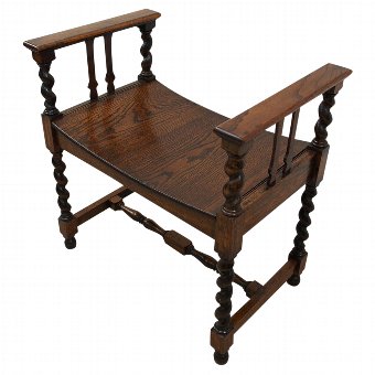 Unusual Jacobean Style Oak Stool