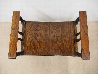 Antique Unusual Jacobean Style Oak Stool