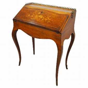 French Rosewood and Satinwood Bureau De Dame 