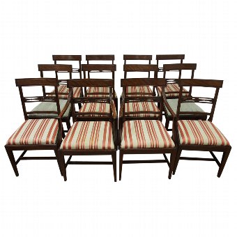 Set of 12 George III Mahogany Dining Chairs