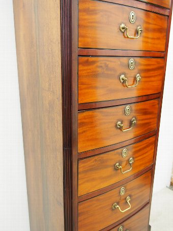 Antique Unusual Tall Bow Fronted Mahogany Chest