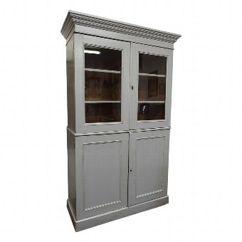 Painted Pine Victorian Bookcase or Kitchen Cabinet
