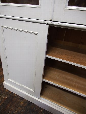 Antique Painted Pine Victorian Bookcase or Kitchen Cabinet