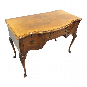 Bow Fronted Walnut Desk or Side Table