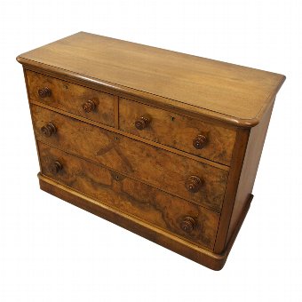 Neat Victorian Walnut Chest of Drawers