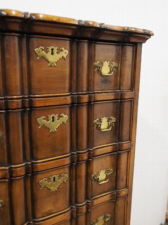 Antique Rare Shaped Tall Mahogany Chest of Drawers