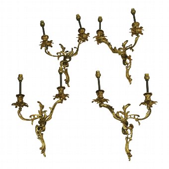 Set of 4 Rococo Style Wall Sconces