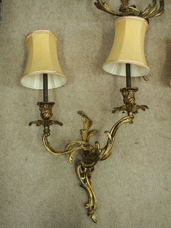 Antique Set of 4 Rococo Style Wall Sconces