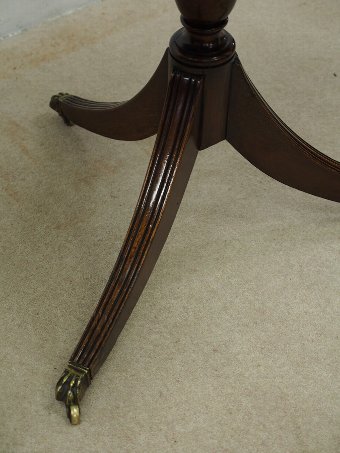 Antique Regency Style Mahogany Twin Pillar Dining Table with 3 Leaves