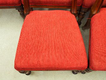 Antique Set of 10 Victorian Mahogany Dining Chairs
