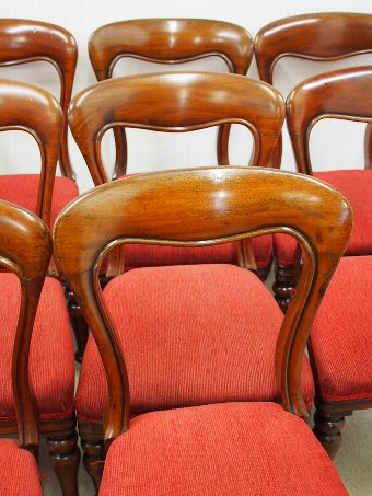 Antique Set of 10 Victorian Mahogany Dining Chairs