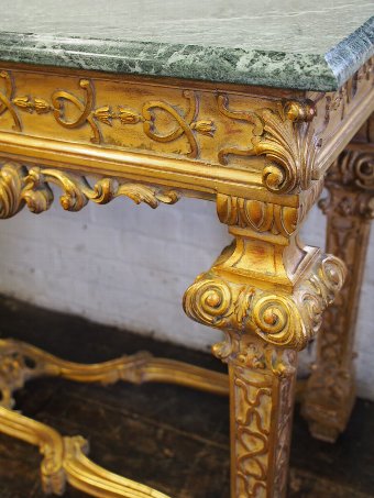 Antique George II Style Giltwood and Marble Console Table