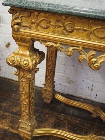 Antique George II Style Giltwood and Marble Console Table
