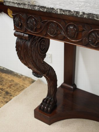 Antique William IV Console Table with Marble Top
