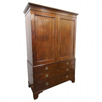 George III Mahogany Linen Press