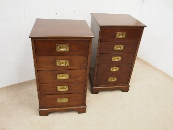 Antique Pair of Edwardian Mahogany Chest of Drawers or Bedsides
