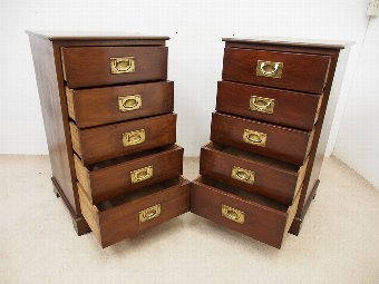 Antique Pair of Edwardian Mahogany Chest of Drawers or Bedsides