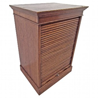 Oak Tambour Filing Cabinet