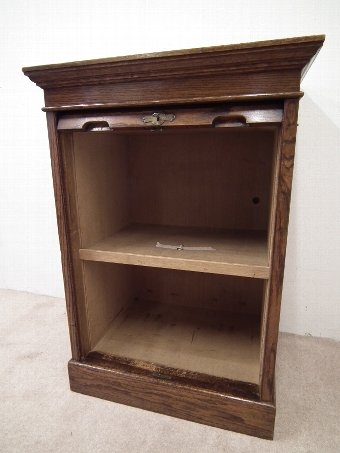 Antique Oak Tambour Filing Cabinet