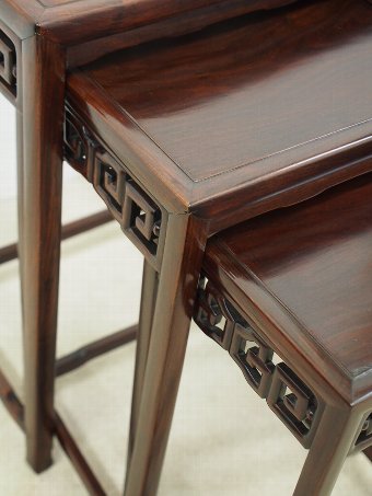 Antique Nest of Three Chinese Rosewood Tables