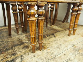 Antique Set of 6 Late Victorian Oak Chairs by Whytock & Co, Edinburgh