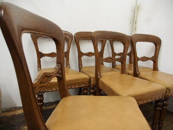 Antique Set of 6 Late Victorian Oak Chairs by Whytock & Co, Edinburgh