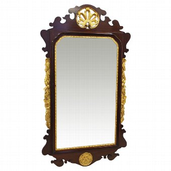 George III Style Mahogany and Giltwood Mirror