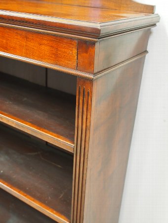 Antique Large Late Victorian Walnut Open Bookcase