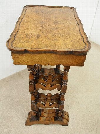 Antique Nest of 3 Jacobean Style Burr Walnut Tables