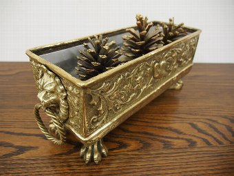 Antique Cast Brass Planter or Jardiniere