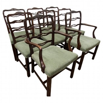 Set of 8 Mahogany Dining Chairs in the Style of Whytock & Reid