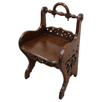 Unusual Victorian Oak Hall Chair