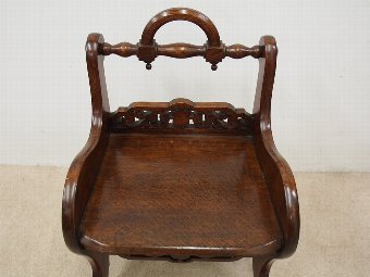 Antique Unusual Victorian Oak Hall Chair