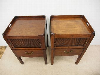 Antique Pair of George III Mahogany Commodes