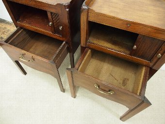 Antique Pair of George III Mahogany Commodes