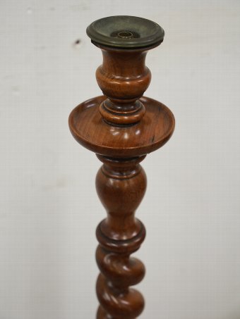 Antique Mid Victorian Carved Walnut Candle Holder