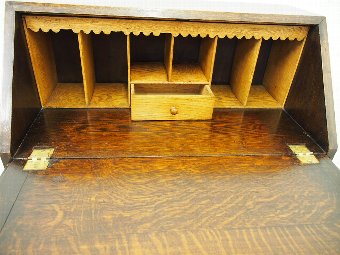 Antique Neat Jacobean Style Oak Bureau