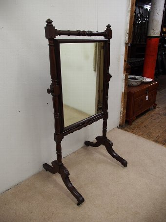 Antique William IV Mahogany Cheval Mirror