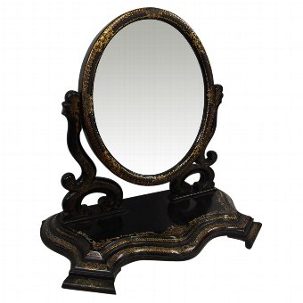 Rare Victorian Gilded and Hand-Painted Dressing Mirror