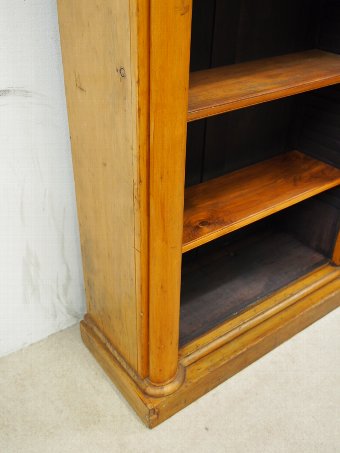 Antique Empire Style Tall Pine Open Bookcase